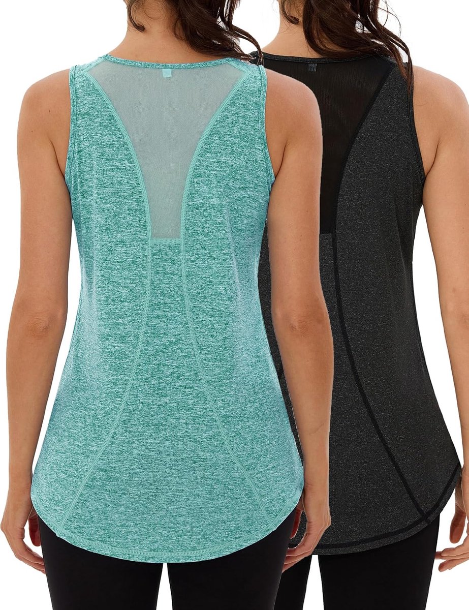 dames yoga tanktop mesh rug mouwloos sport bovendeel hardlopen fitness functioneel gym activewear tanktop S-3XL
