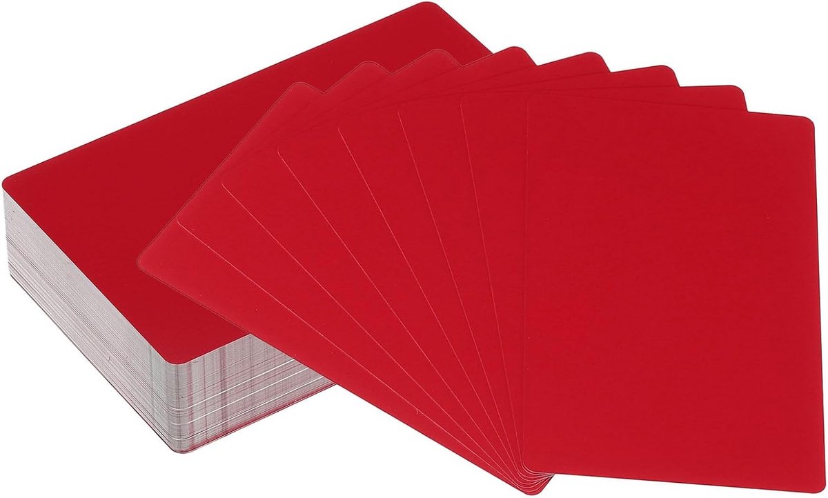 Visitekaartjes blank, 0,21 mm dik 3,4 x 2,1 inch aluminium lasergravure afdrukbare naamkaart voor aangepaste doe-het-zelf, rood