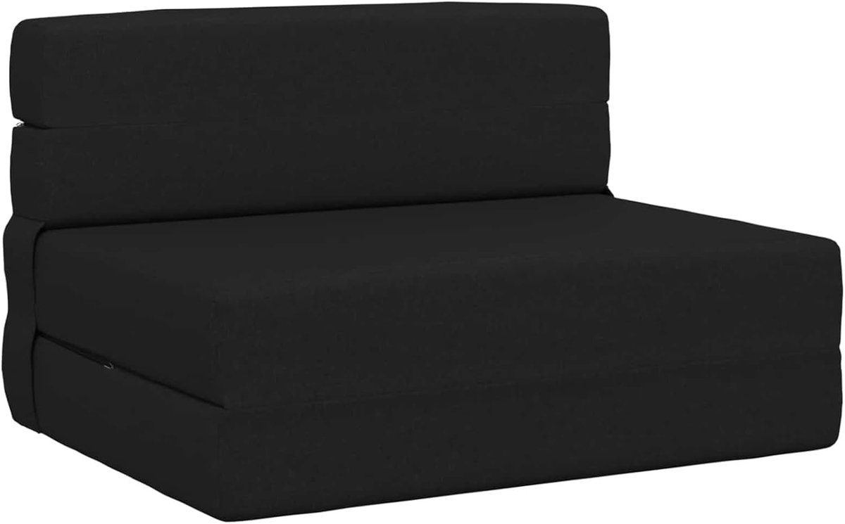 Klapbank, bed, zwart, 70 x 72 x 60 cm, stof, converteerbare loungebank als logeerbed, boneless bank, vloerbank voor woonkamer slaapkamer 900070