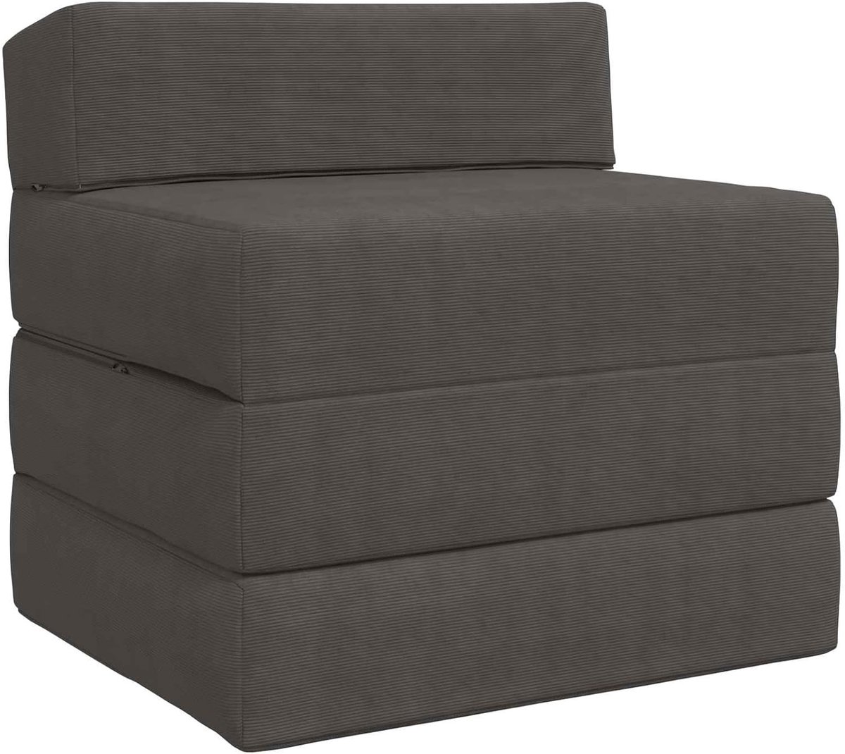 Klapbank, bed, donkergrijs, 200 x 70 x 15 cm, corduroy, inklapbare slaapbank als dagbed, stijlvolle vloerbank voor kleine woningen, logeerkamer, 900013