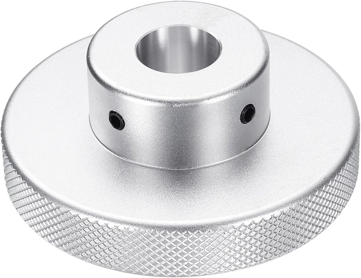 Aluminiumlegering handwiel 80 mm OD 20 mm boring aluminium freesmachine handvat machieedschap handwiel met moersleutel en 2 stuks schroeven, zilverkleurig
