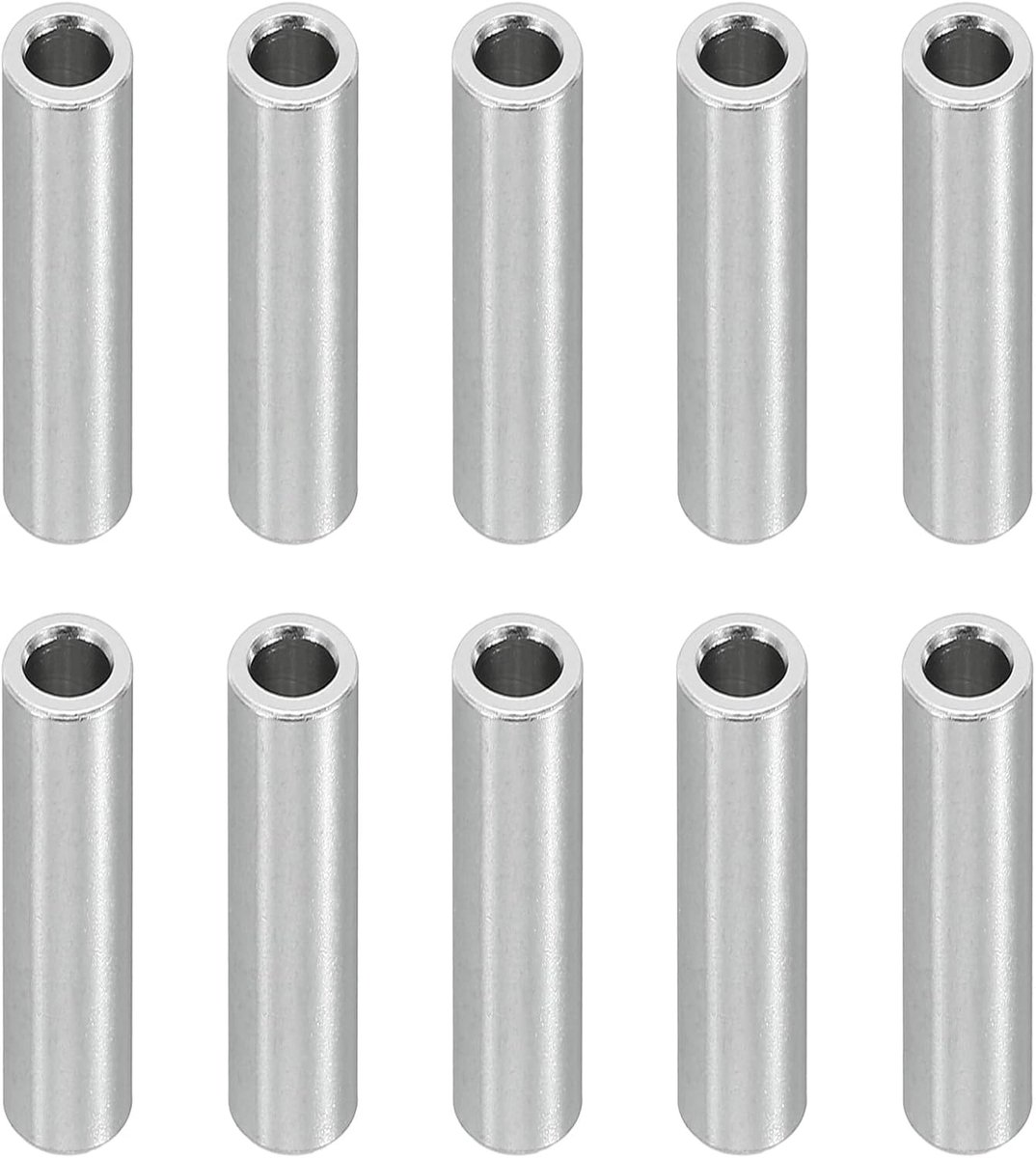 M5 Aluminium Spacers, 10 Stks Metalen Spacer Aluminium 5.2mm ID x 8mm OD x 30mm L Aluminium Spacer Schroef Standoff Ronde voor 1/5 "of M5 Schroefbouten