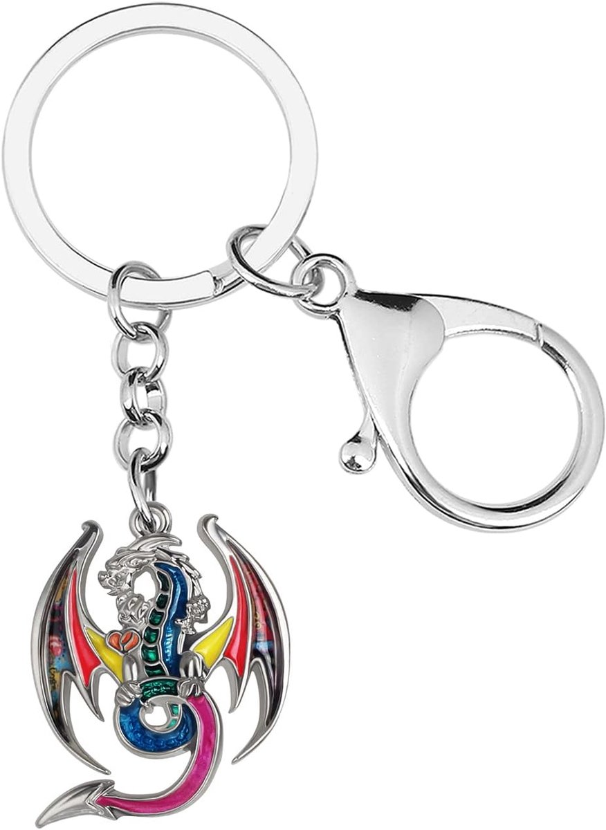 Emaille legering nieuwigheid fantasie dier draak dinosaurus sleutelhanger sieraden voor vrouwen vrouwen geschenken auto handtas sleutel accessoires bedels