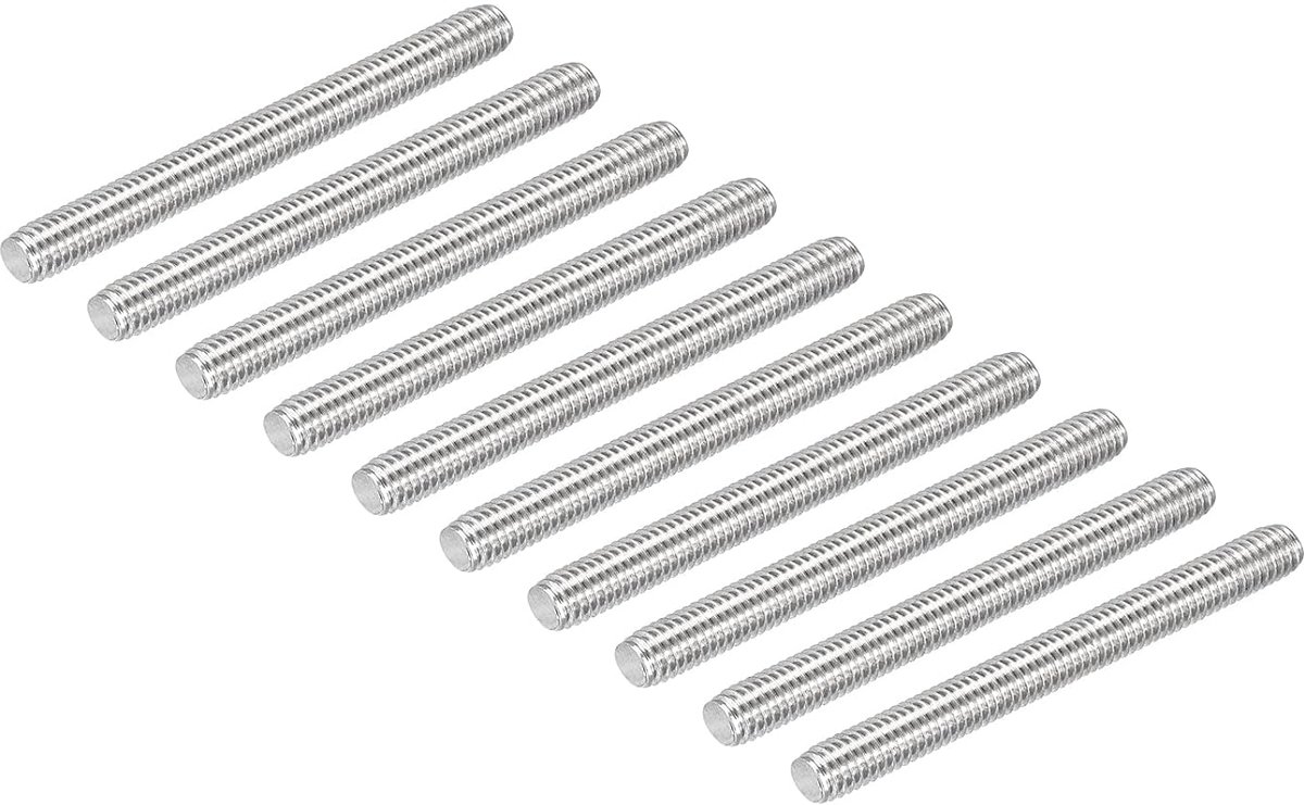 Schroefdraadstangen, M6 x 65 mm, 10 stuks, messing schroefdraadpennen, metrische stang met volledige schroefdraad, voor meubels, machines, schroefverbindingen