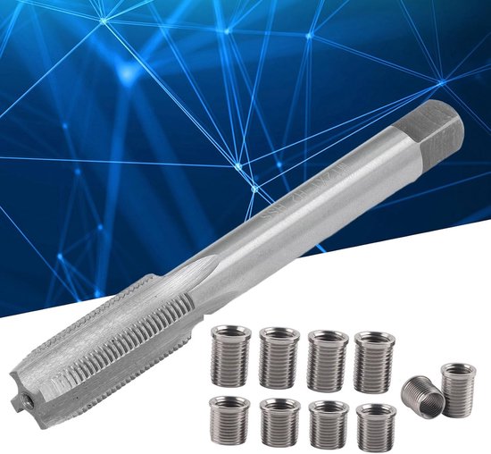 Draad Reparatie Tool M10x1.0 Bout + M12x1.0 Tap Auto Accessoires Hardware Kit Reparatie Tap Kit Rethread Tool Ruimer Inserts Kit — afbeelding 4