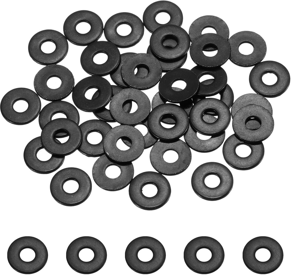 120 stuks M3 ID x 9 mm OD platte ringen, 304 roestvrij staal, metaal, sluitringen, zwart, zink, afdichtringen voor schroeven en bouten