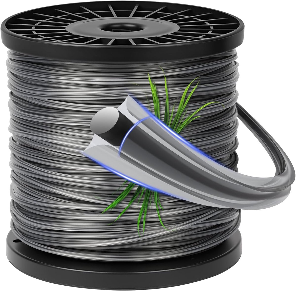 Line, 2,0 mm x 100 m universele vijfpuntige ster nylon grastrimmer draad, professionele zware nylon grastrimmer, voor park tuin veldgazon, past op de meeste standaardmodellen