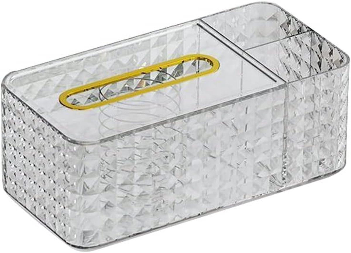 Texture Tissue Box Holder - Transparante Rechthoekige Tissueboxcover(wit)
