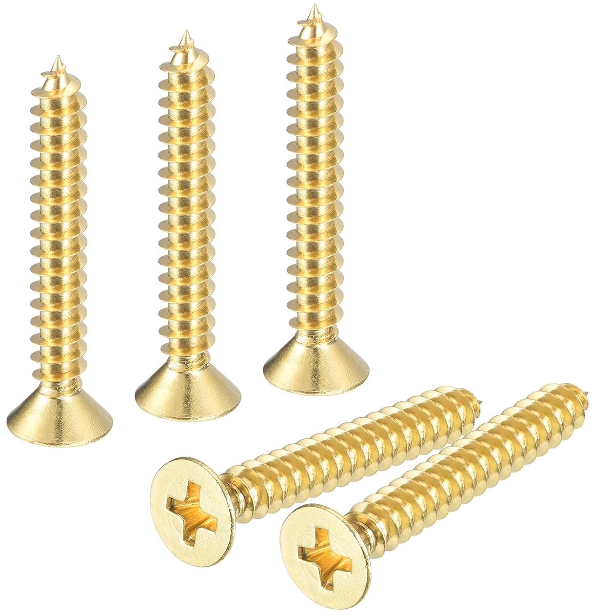 Houtschroeven, M5 x 40 mm, Phillips platte kop, zelftappende schroef, houtwerkschroef voor deurscharnieren, houten meubels, huishoudelijke apparaten