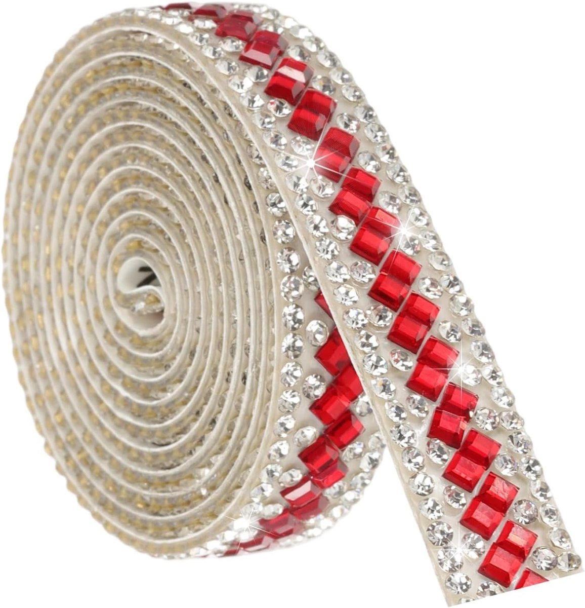 1 yard strass-lint 3 mm x 3 mm zelfklevende kristallen strass-strips voor kleding DIY kunst handwerk bruiloft party accessoires rood