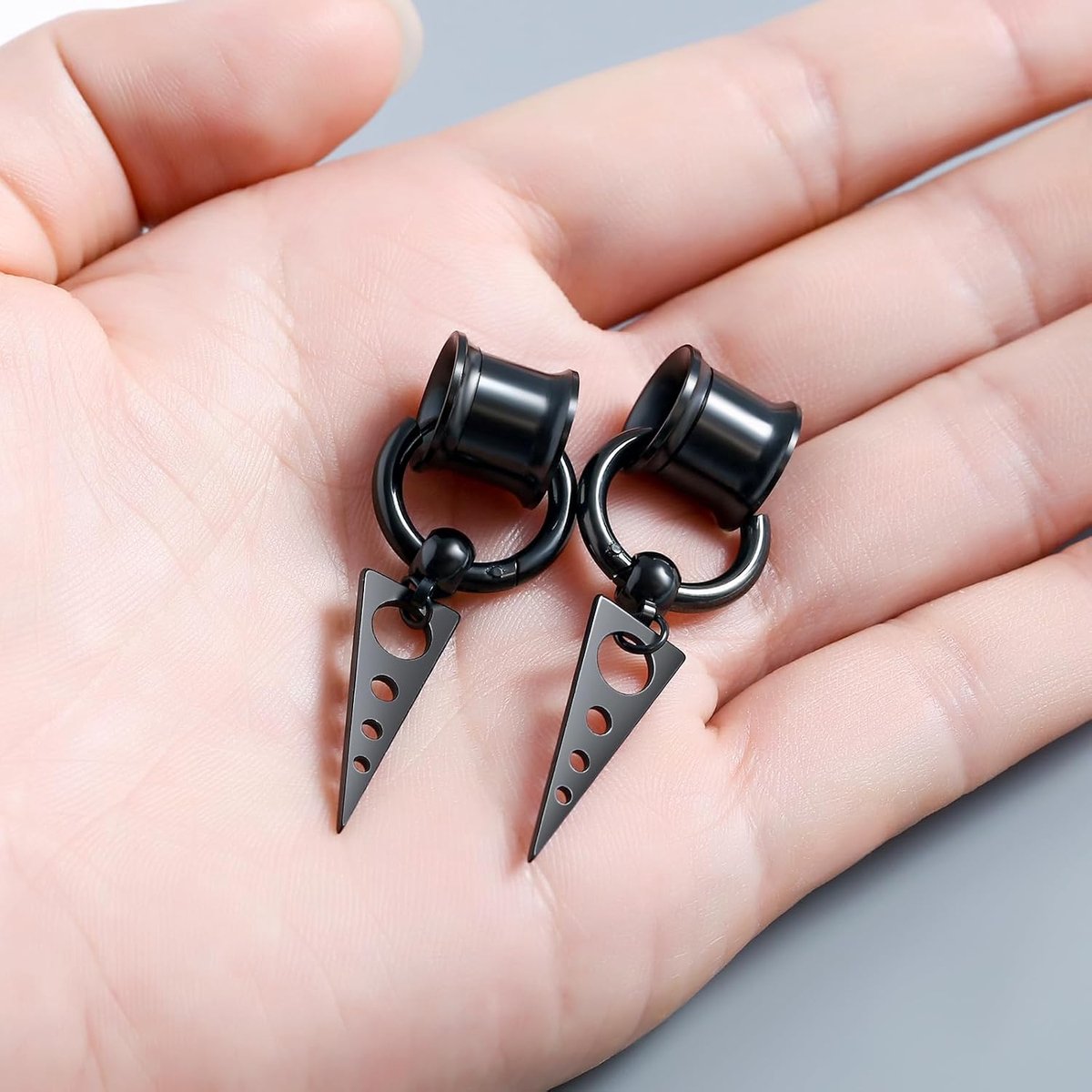 flared tunnel met hanger flesh tunnel oor expanderpiercing sieraden voor vrouwen mannen 6 mm - 24 mm