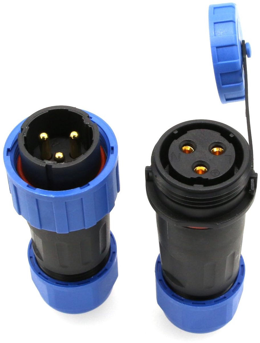 TY20 3-pins soldeervrije waterdichte 25A 380V connector, mannelijk vrouwelijk draadplug stopcontact snel-ontkoppeling voor vrachtwagen, camping, bestelwagen, buitenapparatuur