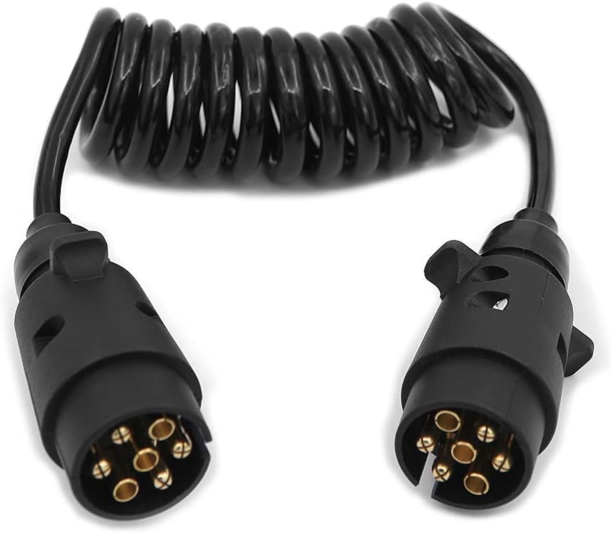 7-pins aanhangwagenbord verlengkabel met aanhangwagen stekkeraansluiting, 2 m verlengkabel voor caravan, aanhangwagen, stekkeradapter, 12 V, trekadapter voor caravan, auto, ombouw