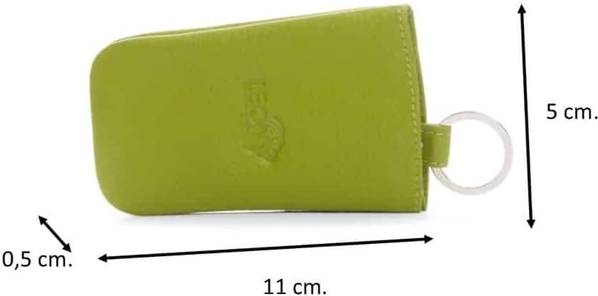 Sleutelkastje - Klok - Leer - Turquoise - Handgemaakt - SnelShoppen