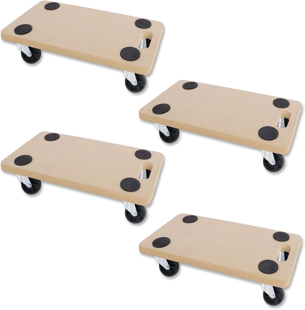 4 stuks transportroller rolplank 580 x 290 x 108 mm meubelroller rolplanken incl. rubberen pads scooter transporter transporthulp voor verhuizing meubeltransport max. 200 kg draagkracht