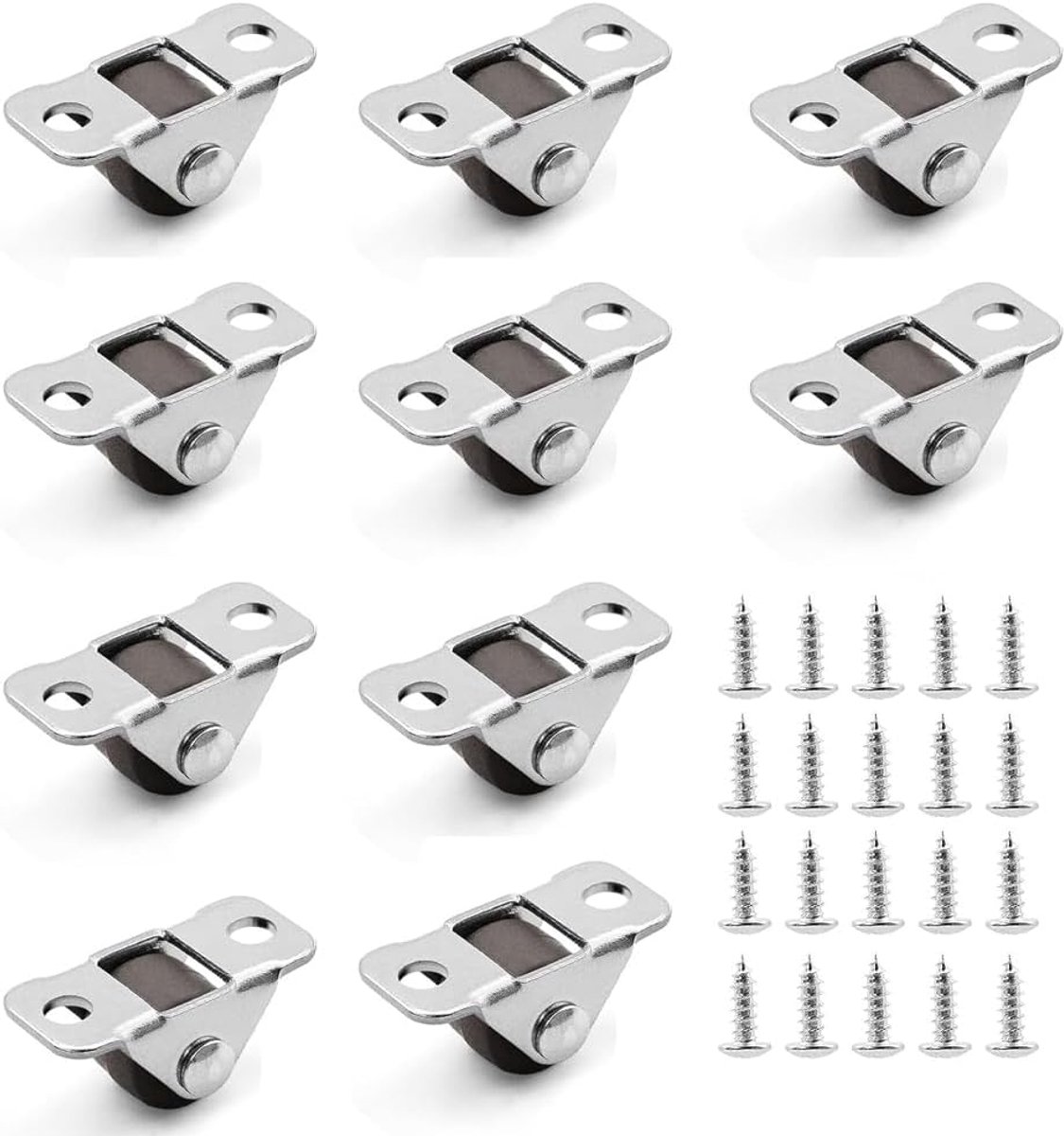 Mini-meubelrollen 1,2 cm - rubberen wielen met stalen bovenplaat - stille steunwielen voor meubels - SnelShoppen