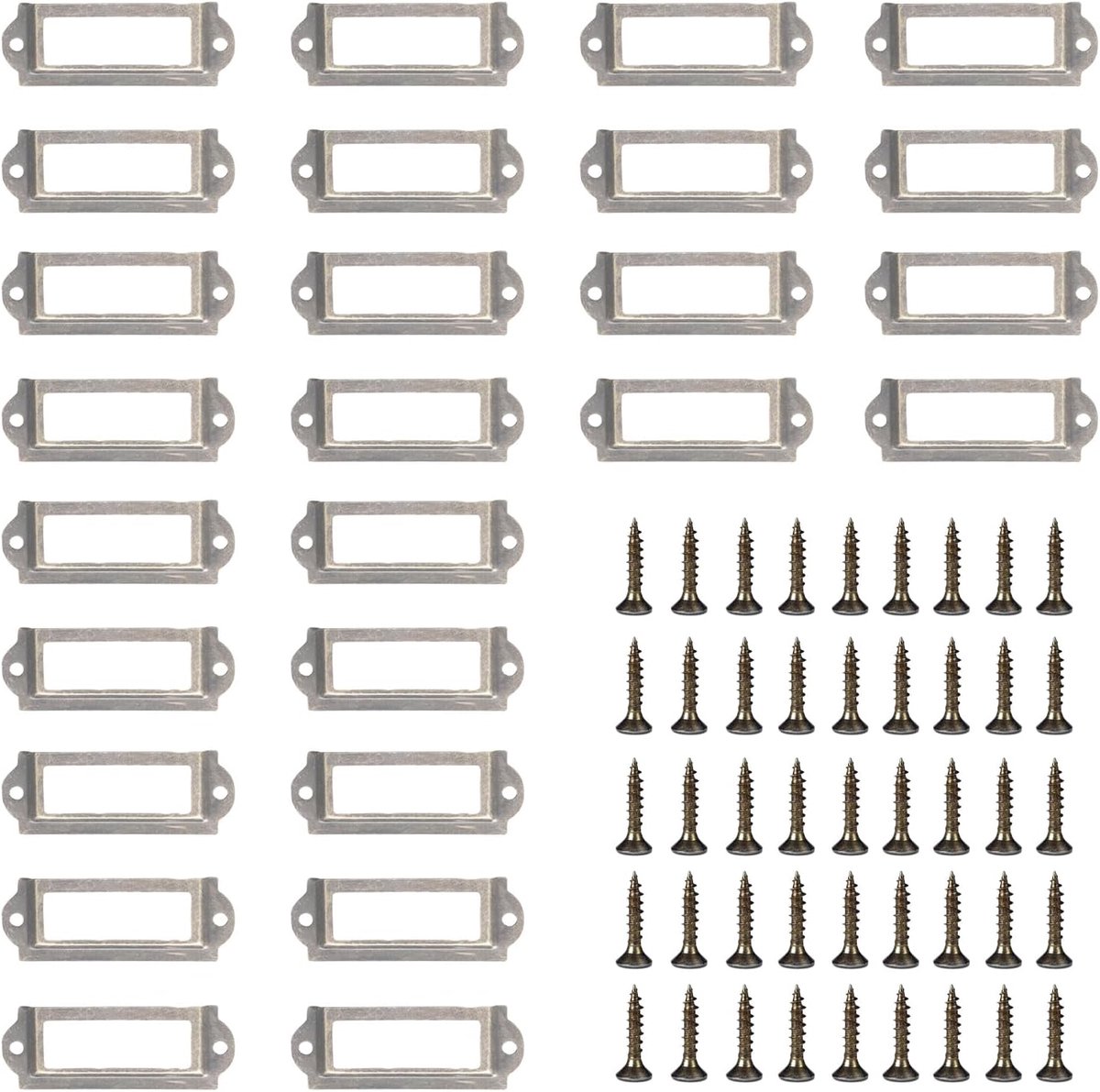 Metalen labelhouders 60x24 mm - vintage stijl - ijzer - ideaal voor archivering - SnelShoppen