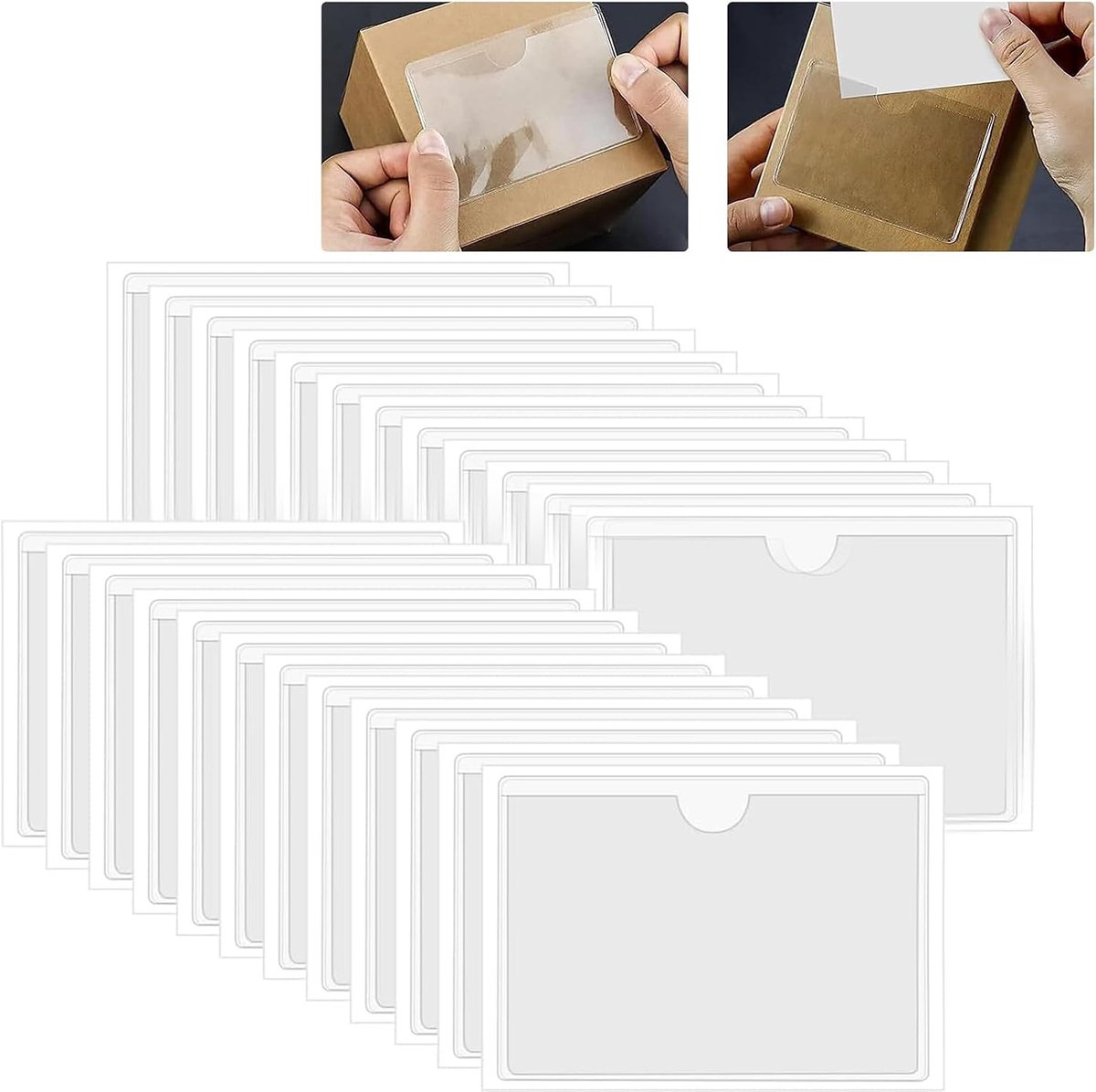 Zelfklevende visitekaartjeshouders 36 stuks - Transparante PVC hoes - Waterdicht en stofdicht - SnelShoppen