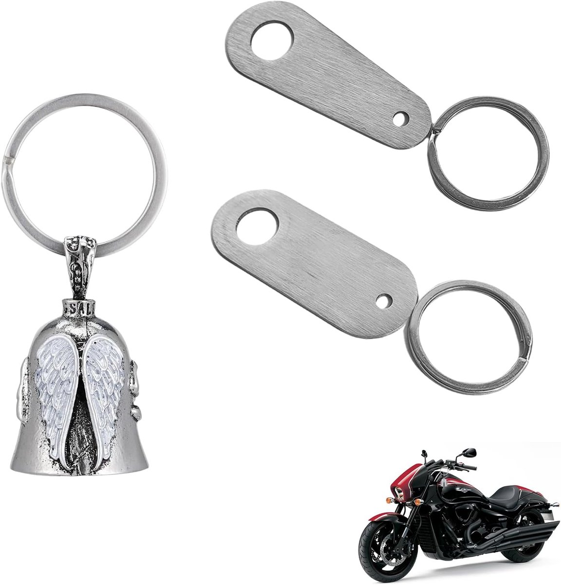Motorfietsbel - Beschermende bel en sleutelhanger - Engel ontwerp - Gelukbrenger voor motorfiets - SnelShoppen