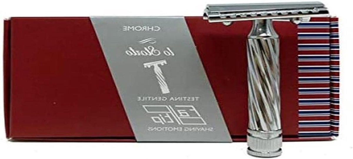 Scheermes Slant - Dubbelzijdig Scheermes - Glad Scheren - Gesloten Kam - 87 mm - Chroom