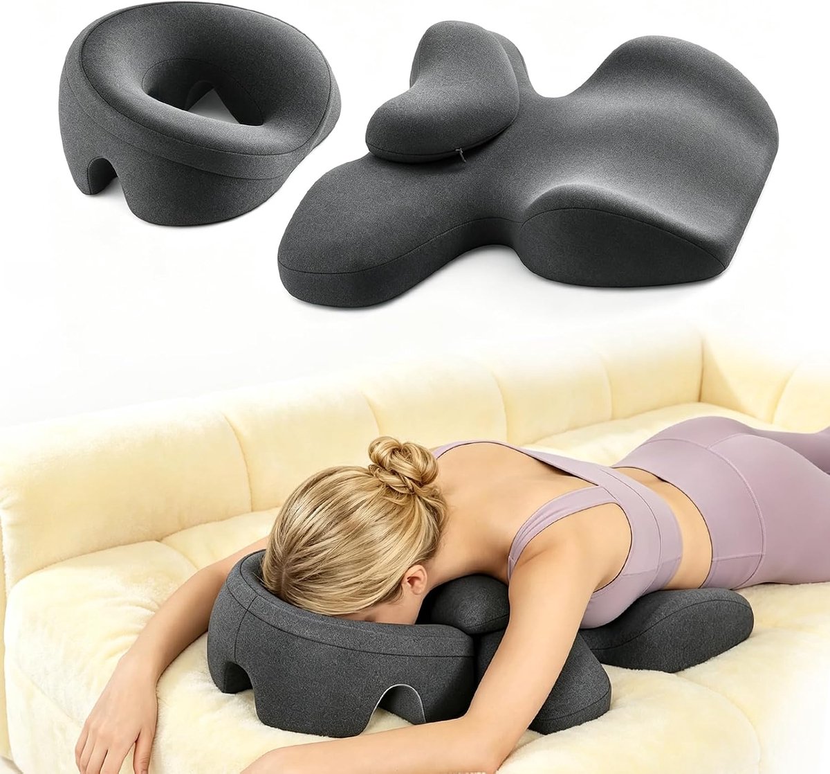 Massagekussenset voor de borst - wasbaar en verwijderbaar - antislip onderkant - ideale ondersteuning in buikligging - SnelShoppen