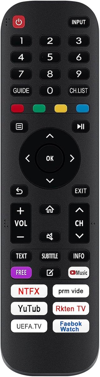 ALLIMITY Remote Control Compatible with HISENSE AKAI SMART VIDAA AKTV3234S AKTV553J H32A4BG 32A4HA 40A4HA 40A4BG - ShopVlot