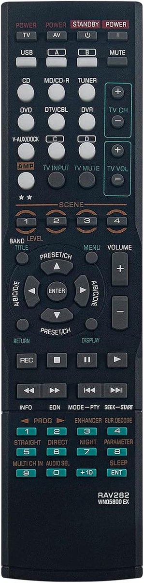 ALLIMITY Replce Remote control fit for Yamaha RAV282 WN05800EX RX-V463 RX-V563 - ShopVlot
