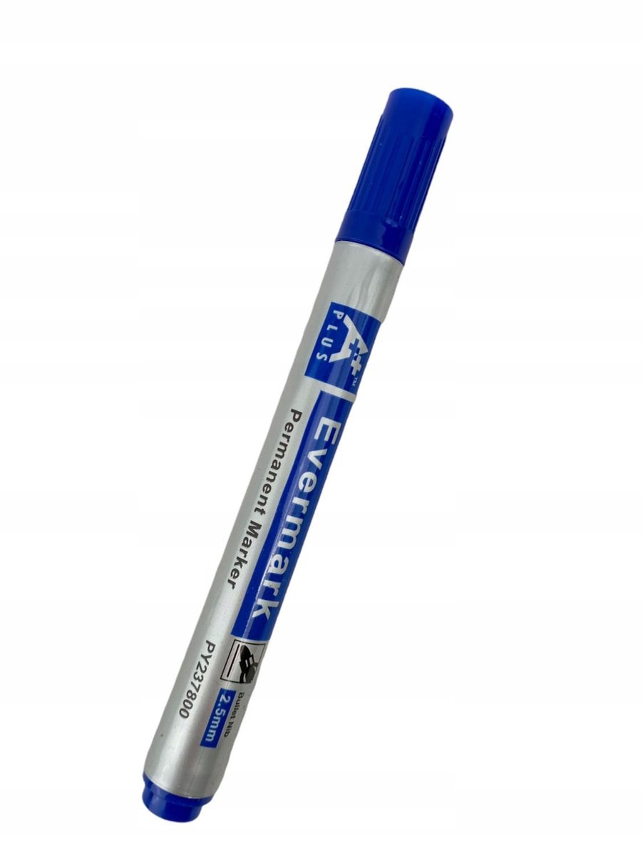 Merkloze Blauwe Permanent Marker, Sneldrogend, 2.5mm Lijn