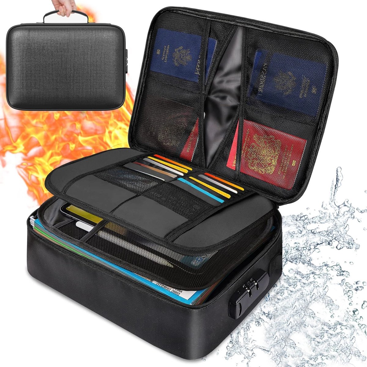 Brandloze Brandveilige & Waterdichte Documenten & Laptoptas