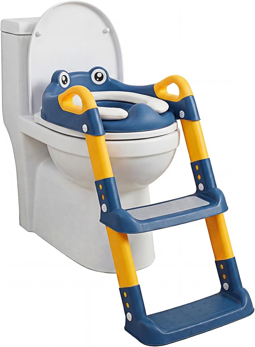 Toiletladder voor kinderen - zacht pvc-kussen - afneembaar kindertoilet - antislip treeplank voor veilig gebruik - ShopVlot