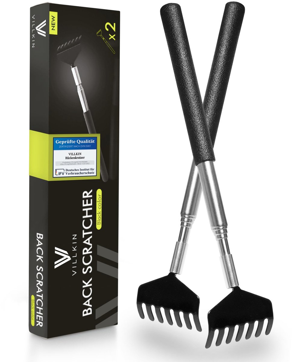 Rugkrabber uittrekbaar tot 68 cm - roestvrij staal - premium kwaliteit - ideaal voor krassen op hoofd en rug - ShopVlot