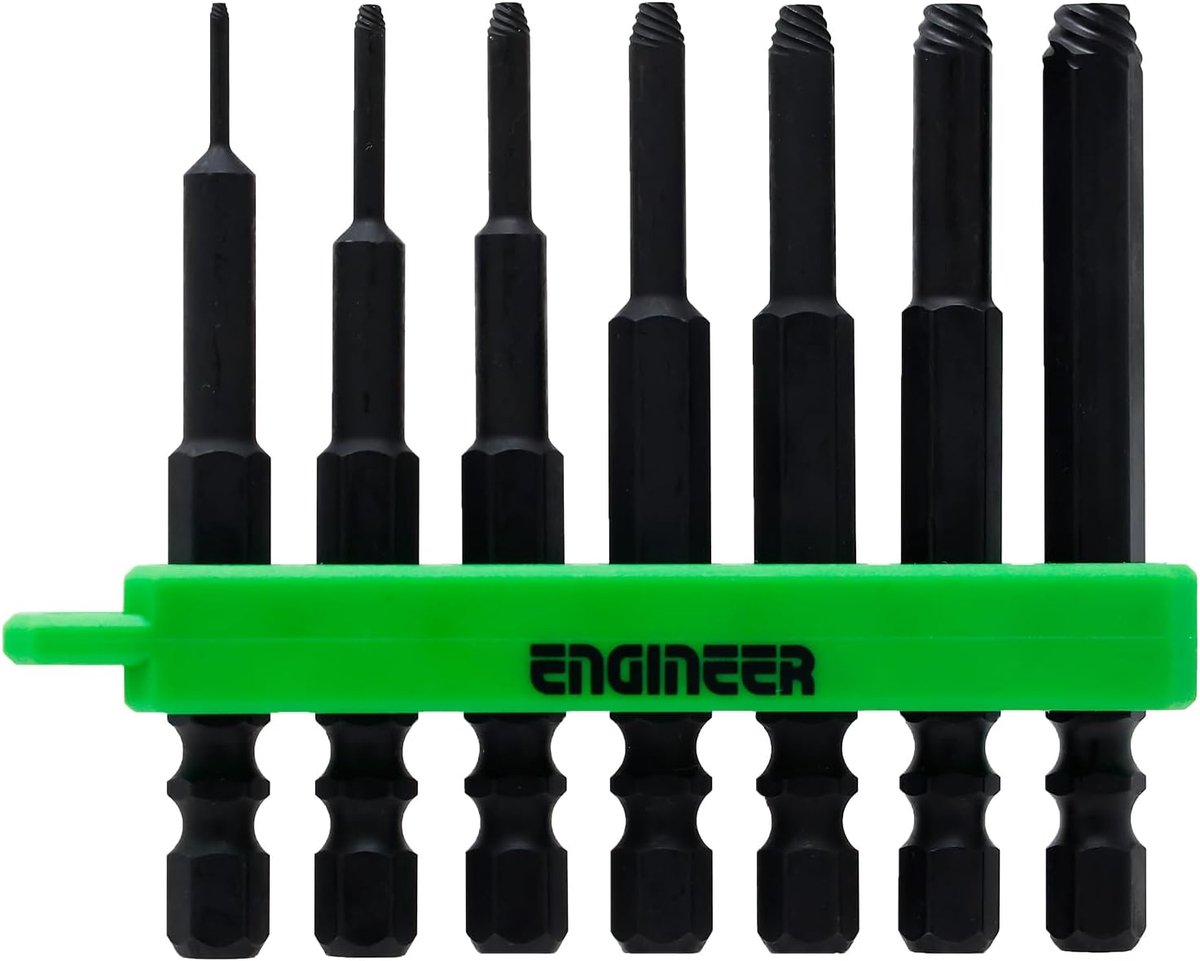 Hex schroefverwijderaar 7-delig - 65mm - speciale puntvorm - eenvoudig verwijderen van gestrippte schroeven - ShopVlot