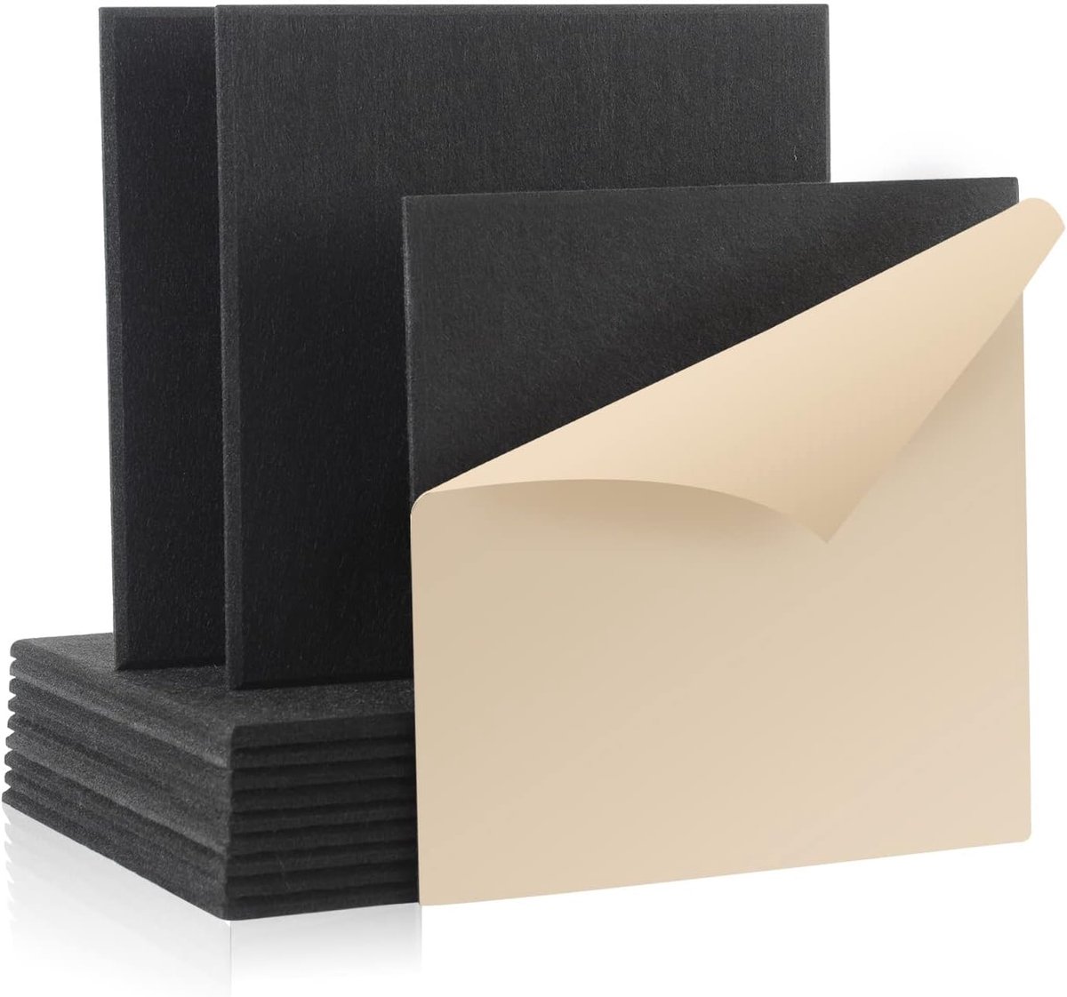 Geluiddempende panelen 12-pack - 30 x 30 x 1 cm - zelfklevend - hoogwaardige geluidsisolatie voor studio en kantoor - ShopVlot