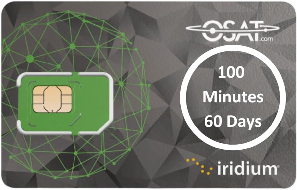 Satelliet SIM kaart 100 prepaid minuten - 30 dagen geldigheid - wereldwijde dekking - betrouwbare communicatie - ShopVlot