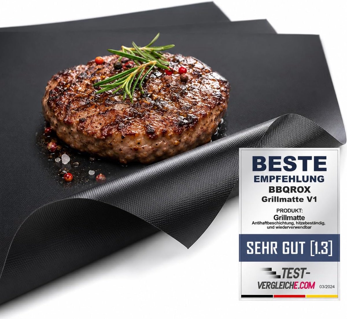 Grillmatten set van 3 - 50 x 40 cm - Teflon gecoat - tot 260 °C - herbruikbaar - ShopVlot