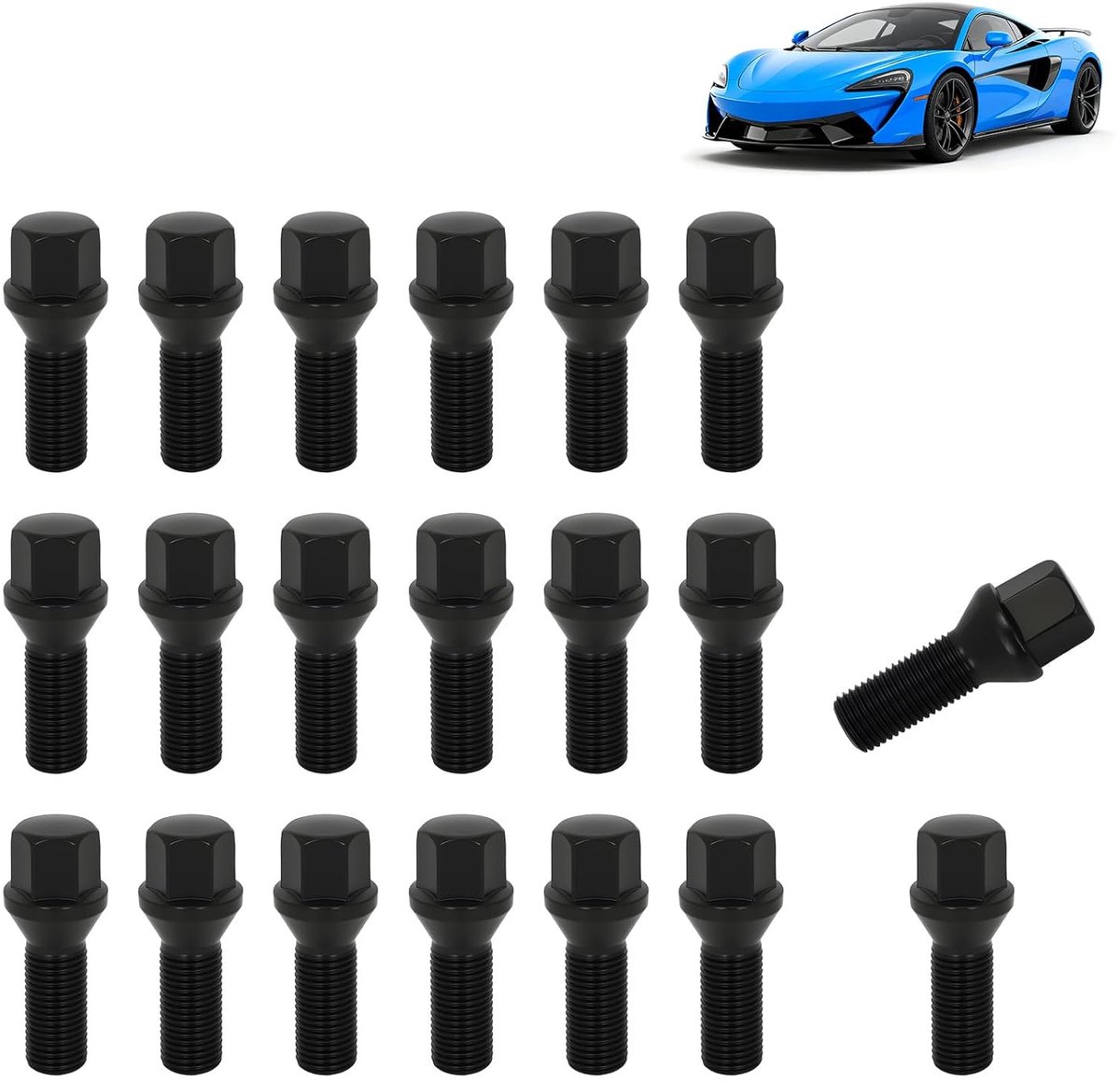 Wielbouten M12 x 1.5 - 28 mm Legeringsstaal - Getaperde bouten - Geschikt voor diverse merken - ShopVlot