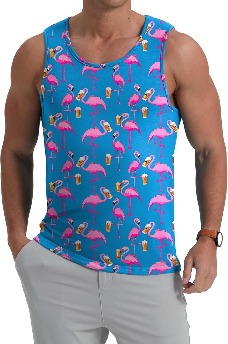 Heren Tanktop Katoen Gedrukt - Maat Loose - Mouwloos - Ideaal voor Zomer - SnelShoppen