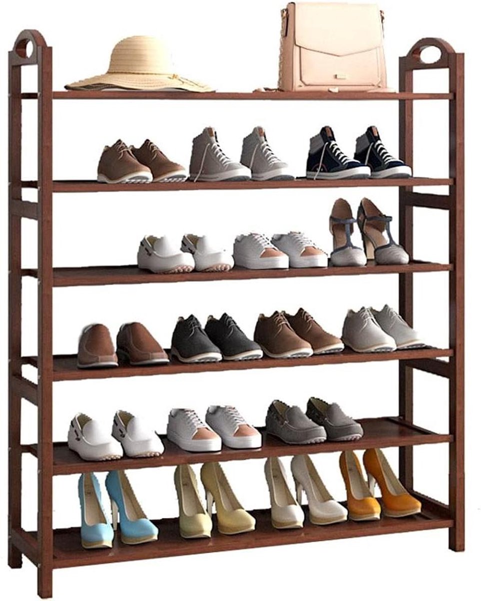 Schoenenkast Schoenenrek - Schoenen Organizer - Opbergen Schoenen - 6 Tier - 80x26x108cm - Natuurlijk