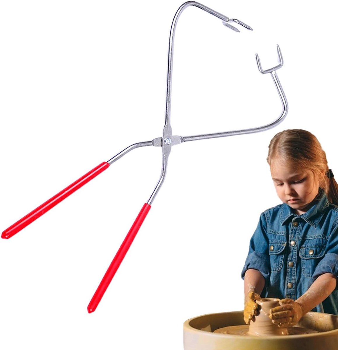 Glazuurtang - Tangetje Gereedschap - Keramiek Glazuren - Roestvrij Staal - 190 g - Rood