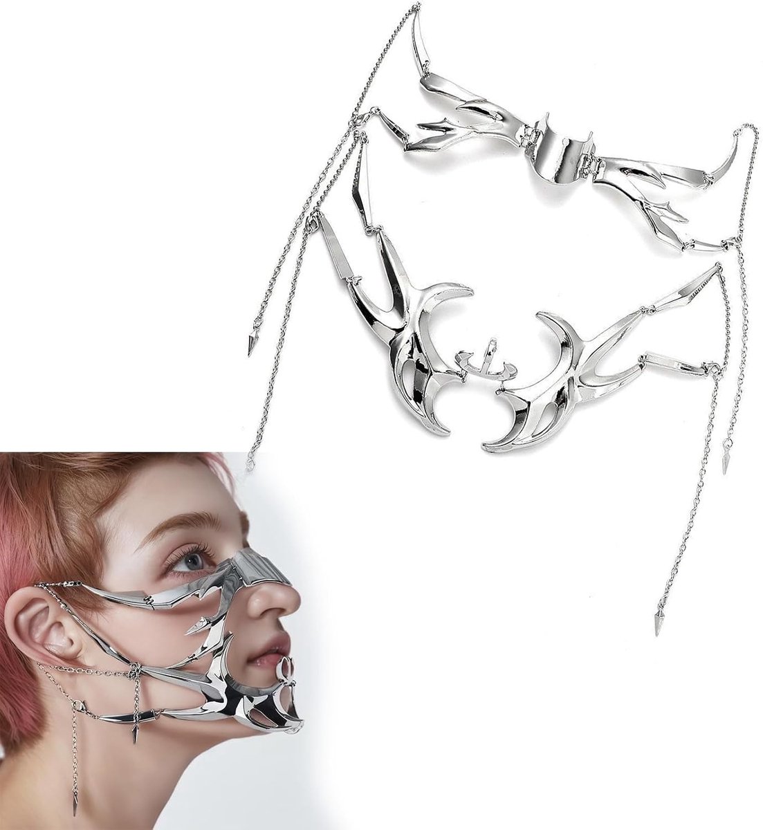 Cyberpunk masker - mechanisch - metalen halve masker - uniek voor cosplay - SnelShoppen