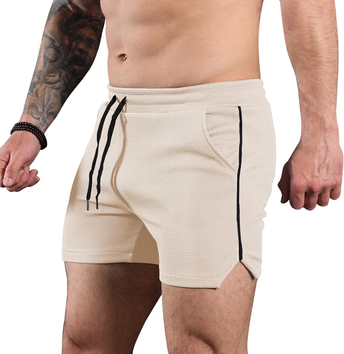 Heren hardloopshorts - lichtgewicht - ademend met zakken - ideaal voor fitness - SnelShoppen