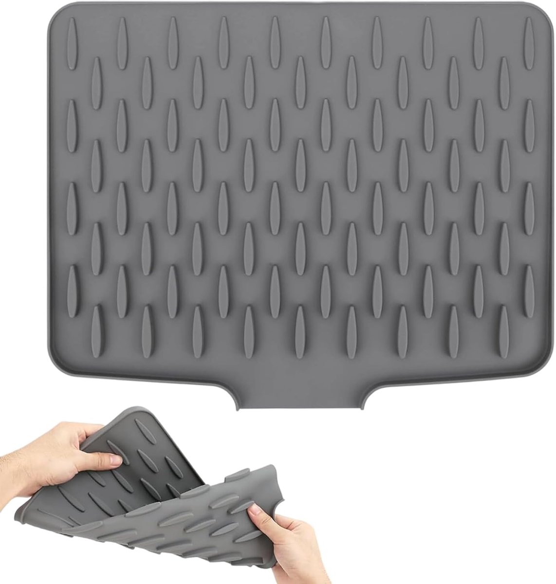 Afvoermat silicone - grijs - hittebestendig - sneller drogen - SnelShoppen