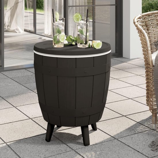 Tafel met ijskoeler - Koelbox tafel cocktailtafel - Tuinfeesten organiseren - 3-in-1 functie - 48 x 48 x 82 cm — afbeelding 2