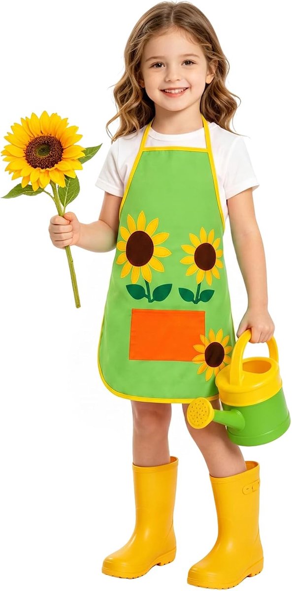 Keuken schort voor vrouwen en mannen - verstelbaar - zonnebloem design - ideaal voor koken en bakken - SnelShoppen