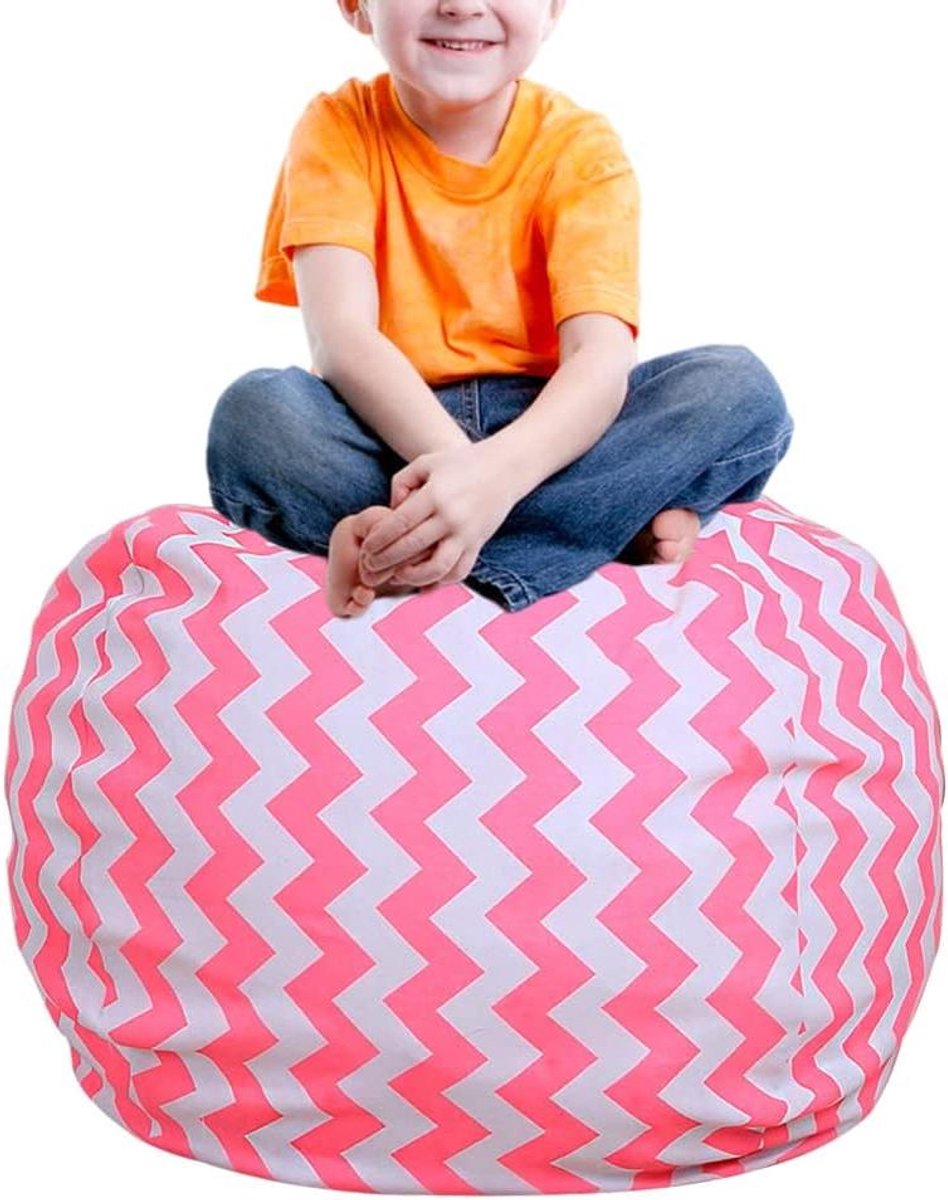 Bean Bag Cover - Luie Sofahoes - Opbergen Speelgoed - Met Handvat - 18 inch - Roze