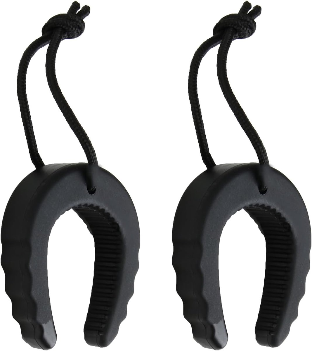 Deurwig rubber 2-pack - zwart met nylon touw - anti-slam en anti-knel - veilig voor kinderen en huisdieren - SnelShoppen