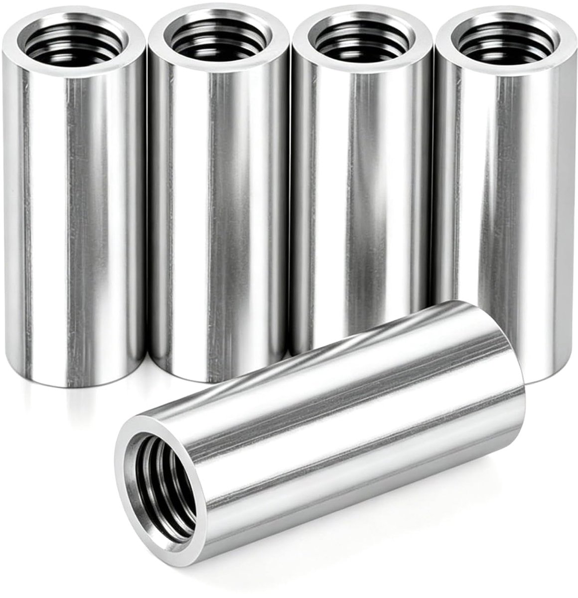 Lange schroefdraadmoeren M6 x 30 mm - ronde hulzen roestvrij staal 304 - robuust en vervormingsbestendig - SnelShoppen