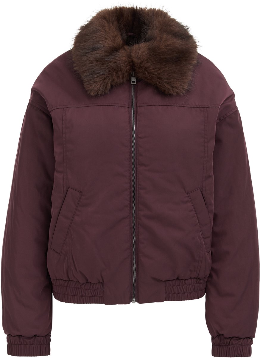 WE Fashion Dames bomber jack met afneembare bontkraag