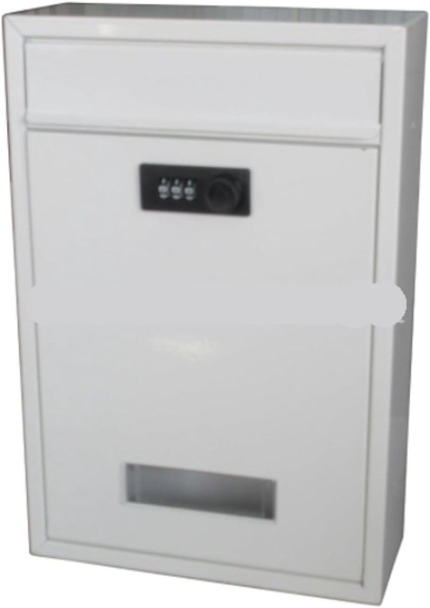 Wandmontage Mailbox - Brievenbus Buiten - Veilig Post Ontvangen - Combinatieslot Beveiliging - 21 x 8.5 x 32 cm - Wit