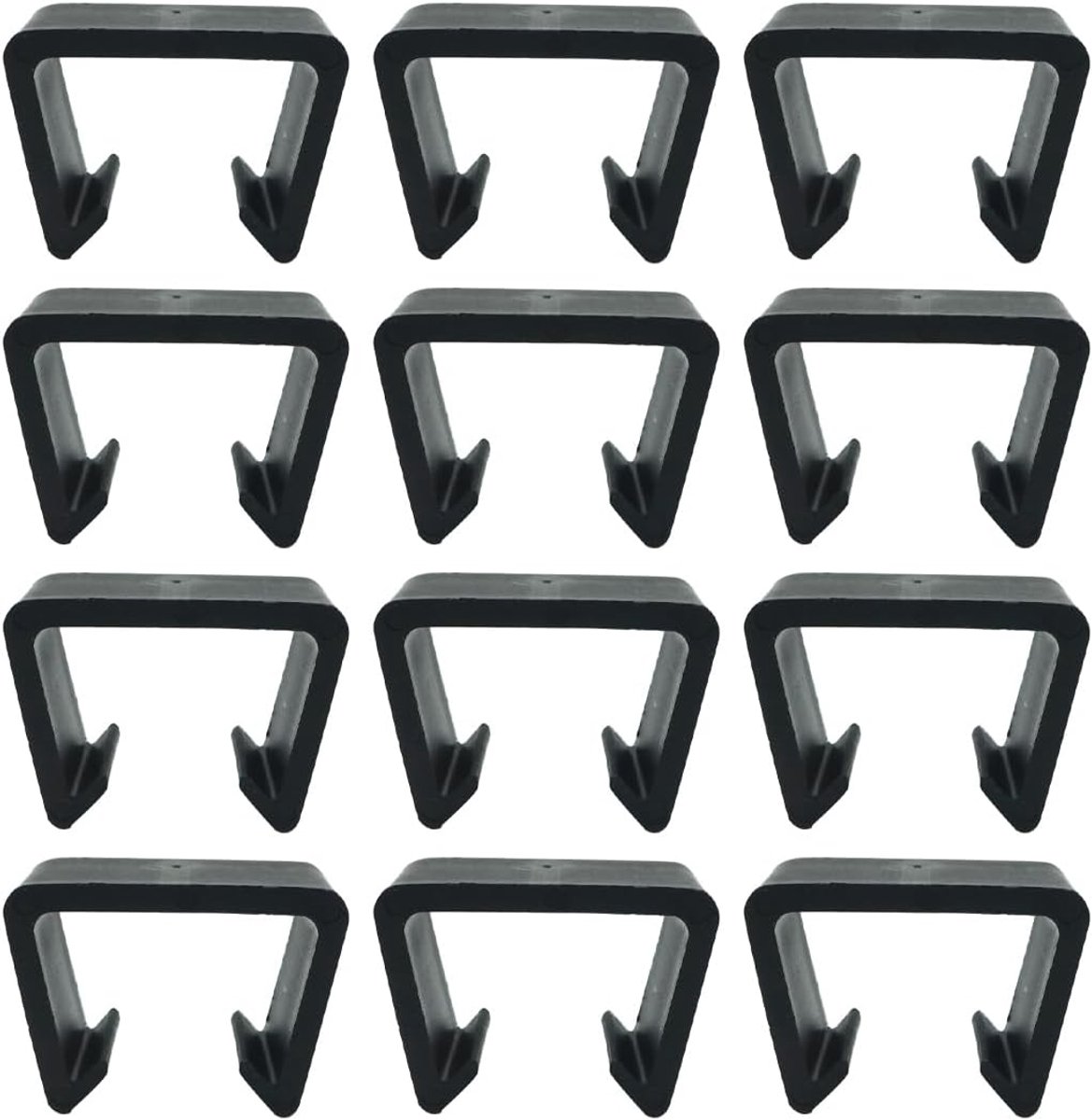 Rotan meubelconnectoren 12 stuks - verbindingsklemmen 15 x 15 mm - vierkant - m-winkel